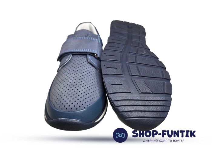 Мокасины Polipeys синие со сквозной перфорацией1049