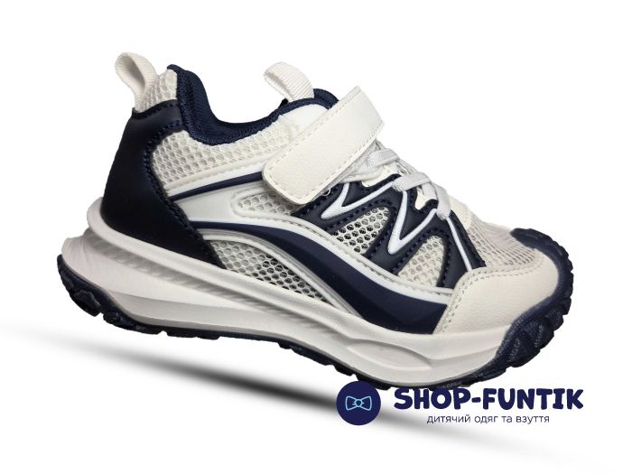 Кроссовки Fiamingo белые с синим сетка 6061