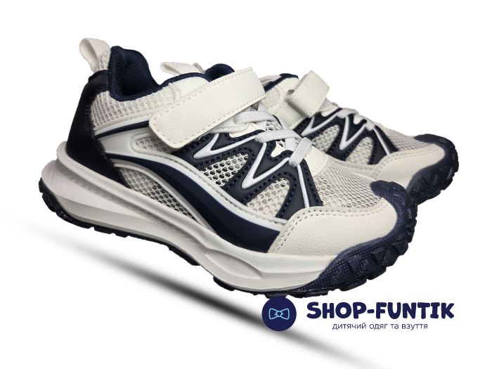 Кроссовки Fiamingo белые с синим сетка 6061