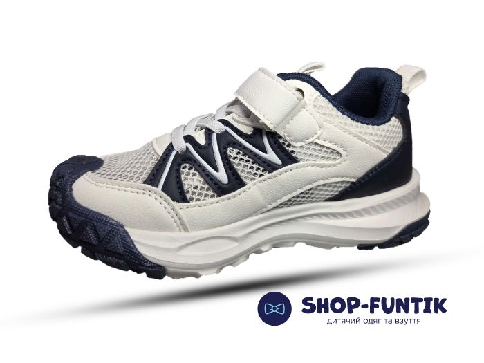 Кроссовки Fiamingo белые с синим сетка 6061