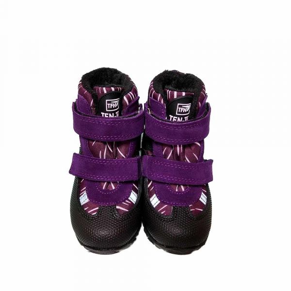 Ботинки Tiflani фиолетовые с прорезиненным носком на липучках