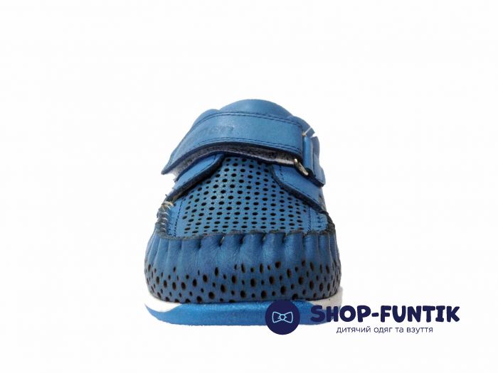 Мокасины Minimen голубые с перфорацией 04-062-13