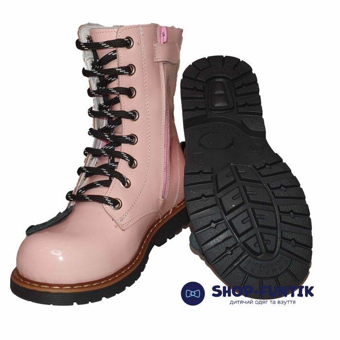 Ботинки Panda пудровые с цветочком 001