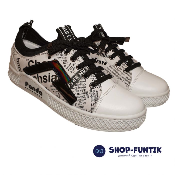 Слипоны Panda белые с принтом  005