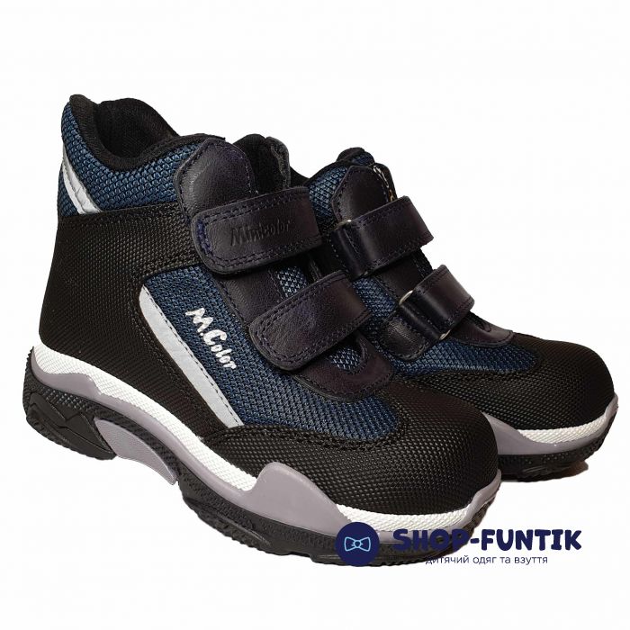 Ботинки Minicolor синие с черными вставками 5660 12