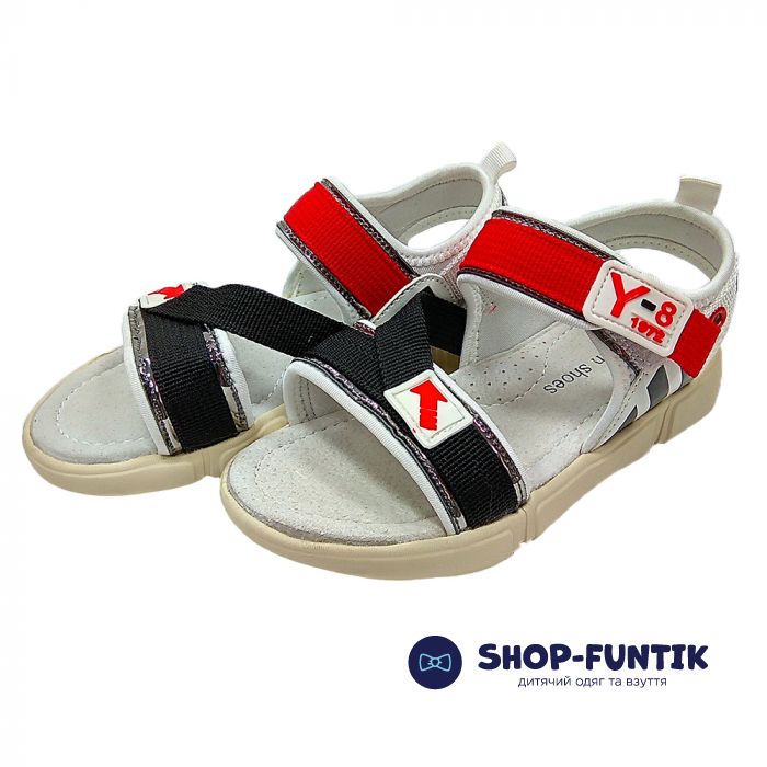 Босоножки Jong Golf белые с цветными вставками L0096