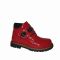 Ботинки Panda красные с широкой  липучкой 012013