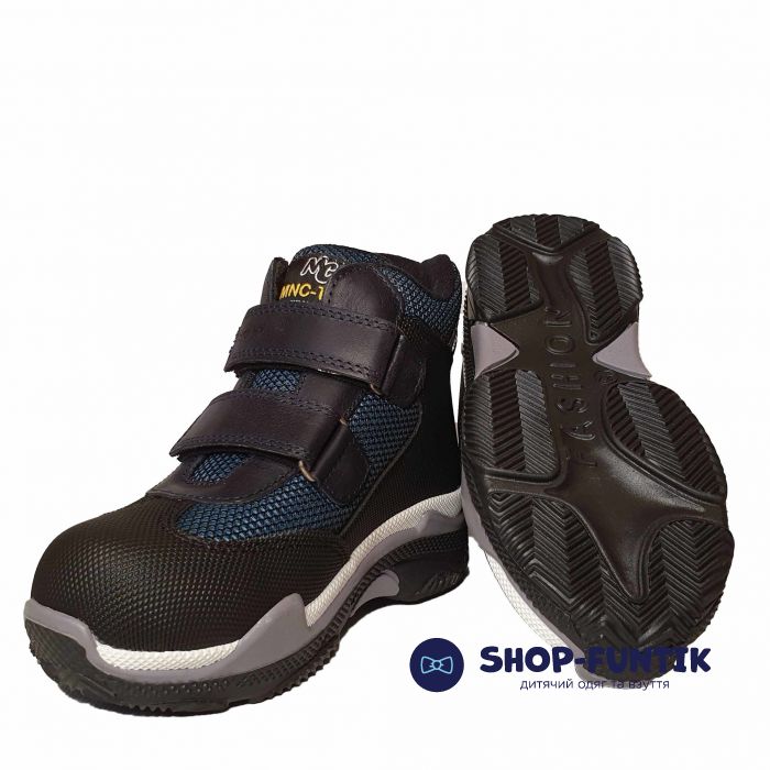 Ботинки Minicolor синие с черными вставками 5660 12