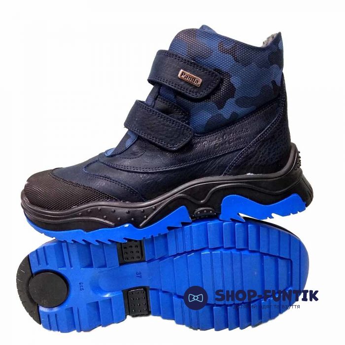 Ботинки  Panda синие на липучке  3136