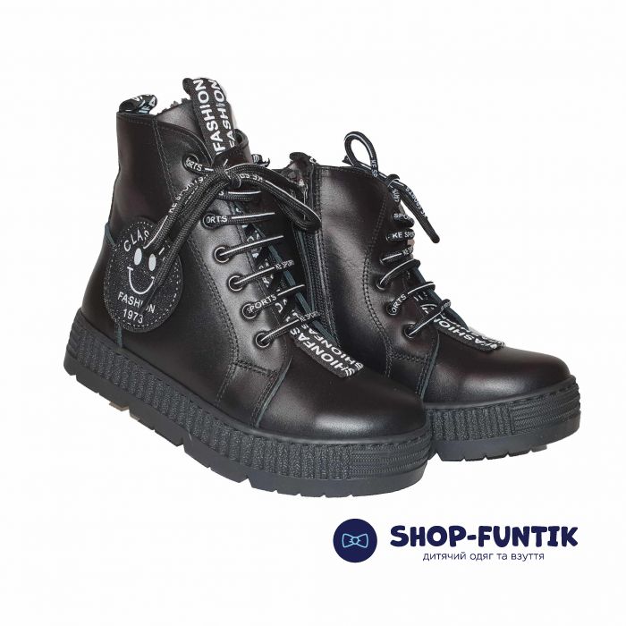 Ботинки Panda белые высокие с декоративной шнуровкой