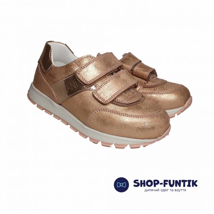 Кроссовки Tiflani золотого цвета с липучками 18РА