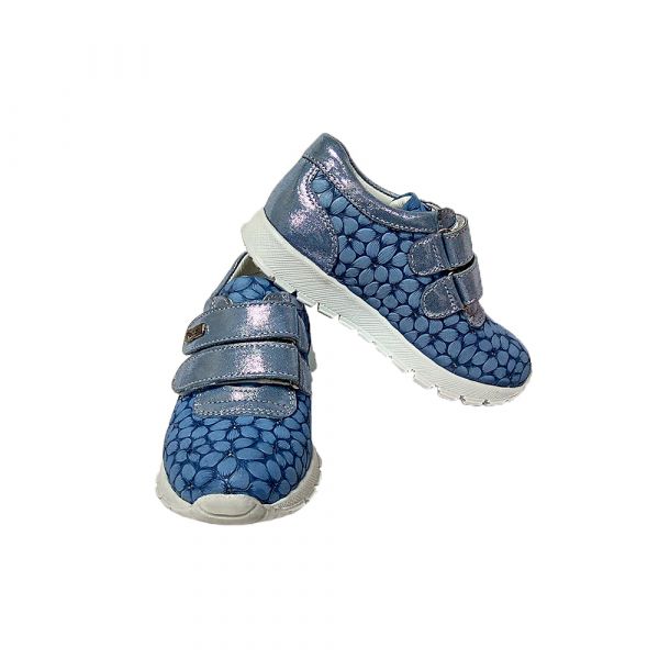 Кроссовки Panda голубые с цветочным оттиском