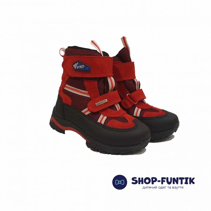 Ботинки Panda красные зимние 011032
