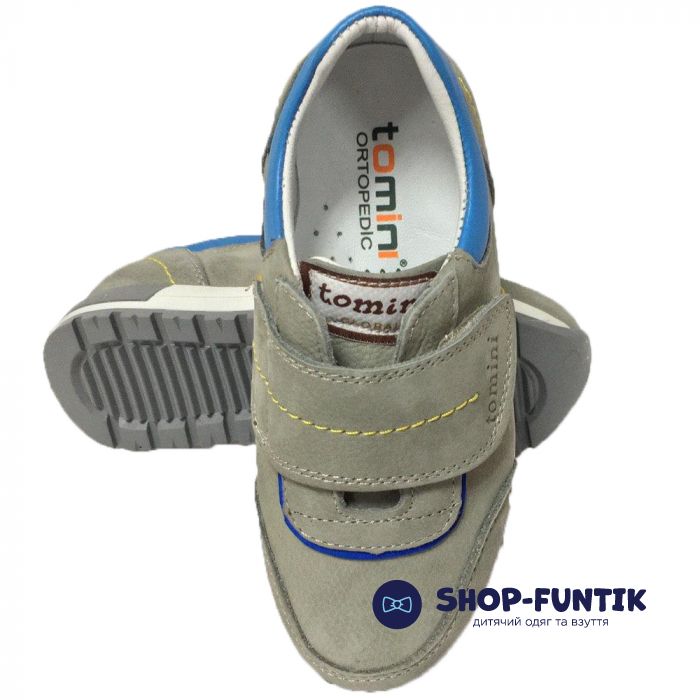 Кроссовки Tomini серые на широкой липучке1902