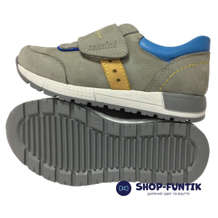 Кроссовки Tomini серые на широкой липучке1902