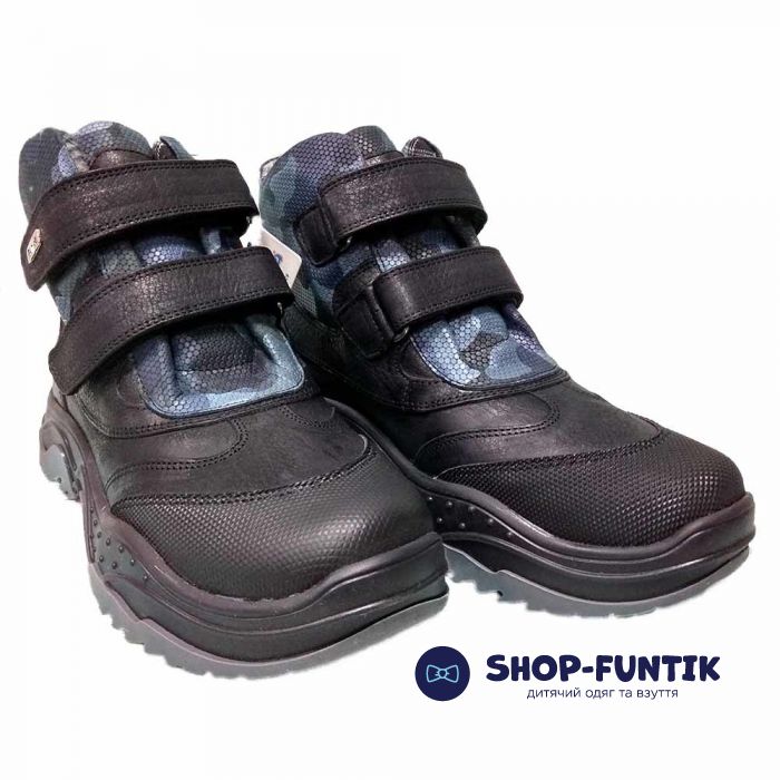 Ботинки  Panda серо-черные на липучке  42.1