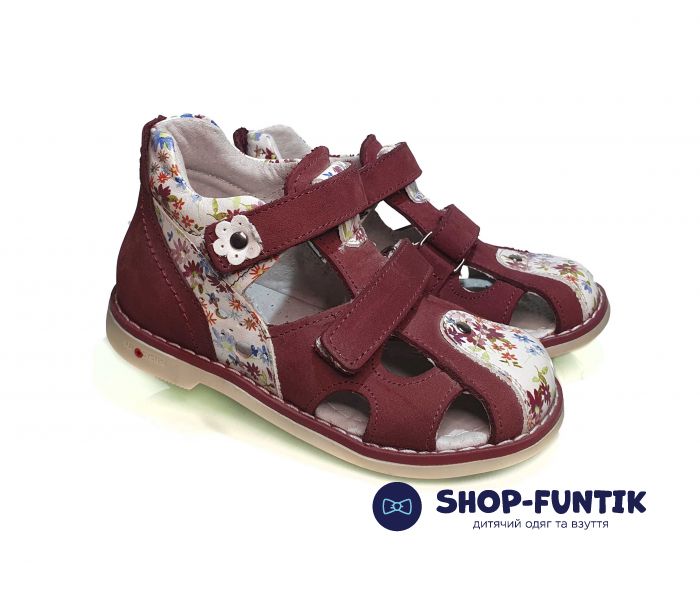 Сандалии Poliipeys бордовые 076
