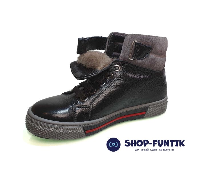 Ботинки Tunel черные на серой подошве 1773