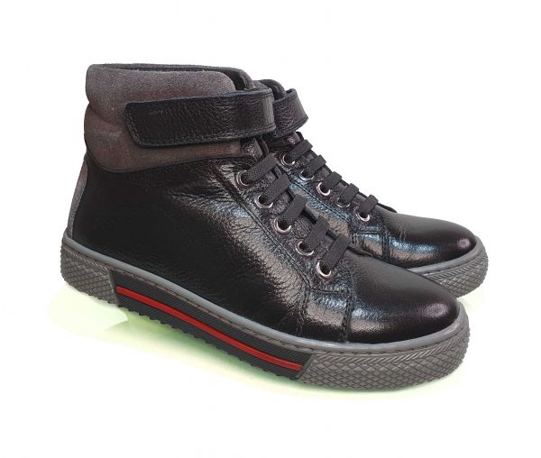 Ботинки Tunel черные на серой подошве 1773