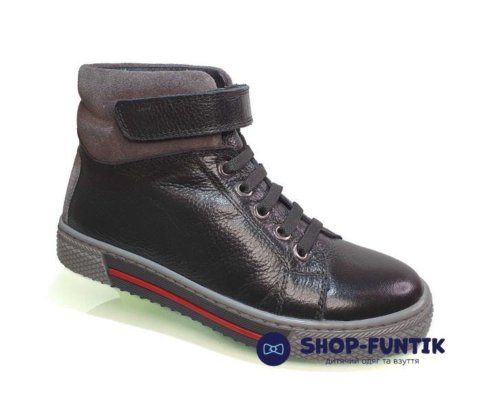 Ботинки Tunel черные на серой подошве 1773