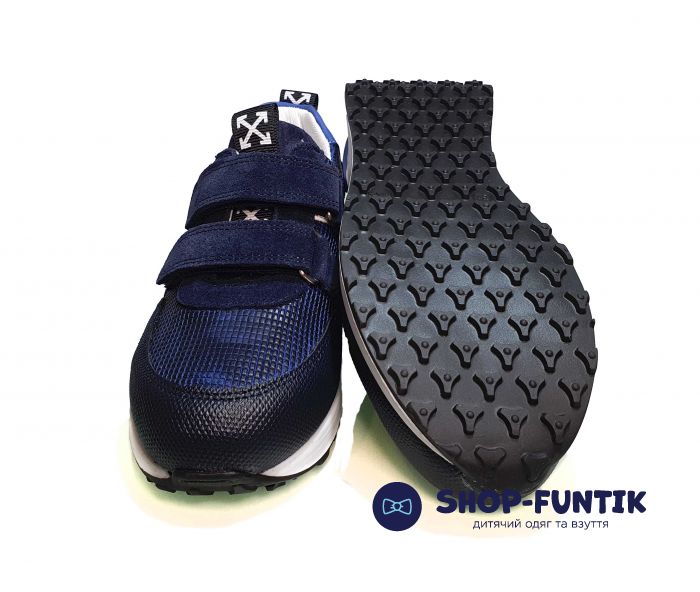 Кроссовки Panda темно-синие с бело-голубыми вставками 700303