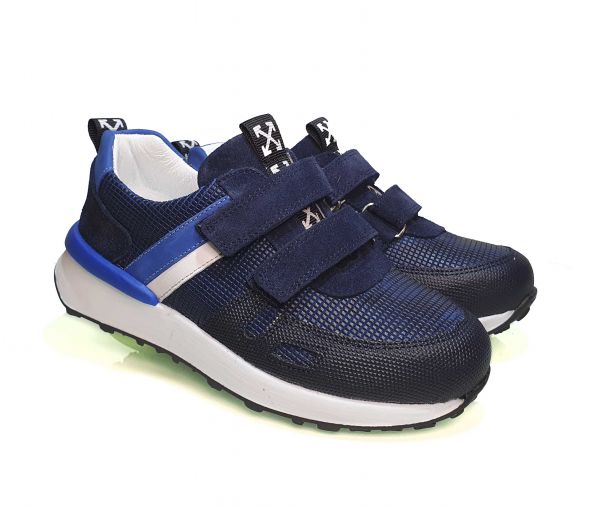 Кроссовки Panda темно-синие с бело-голубыми вставками 700303