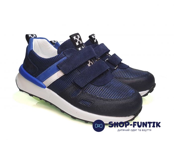 Кроссовки Panda темно-синие с бело-голубыми вставками 700303