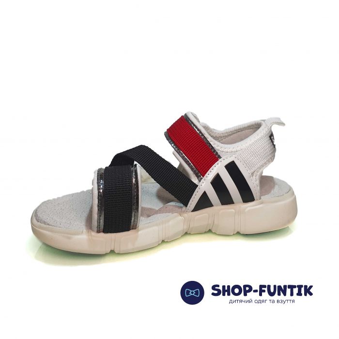 Босоножки Jong Golf белые с цветными вставками L0096