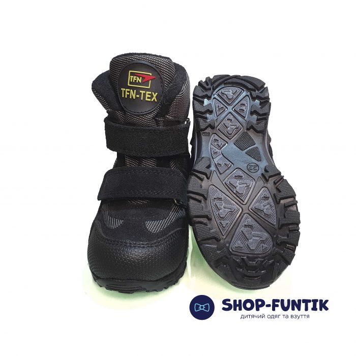 Ботинки Tіflani черно-серые на две липучки 27B40