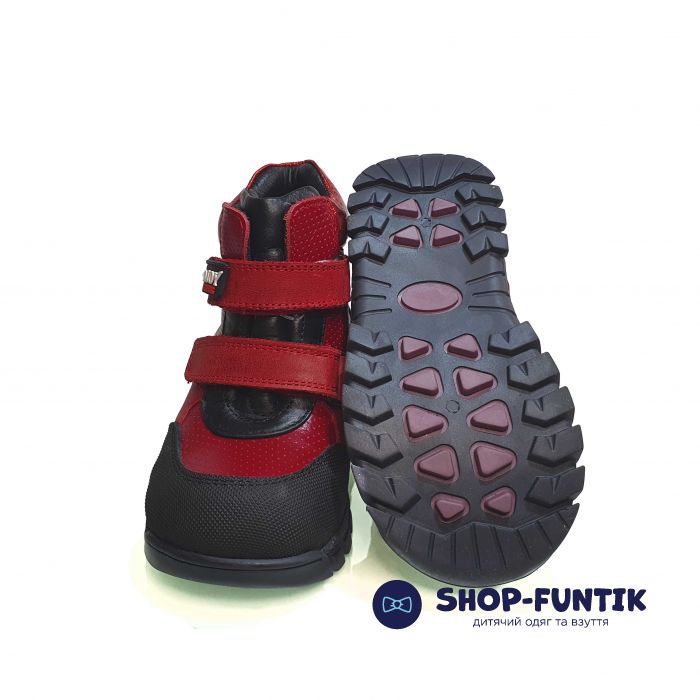 Ботинки Djoy ярко-красные на липучках 283