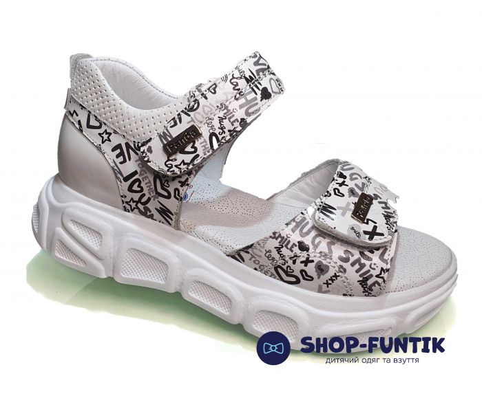 Босоножки Panda белые с принтом 003 624