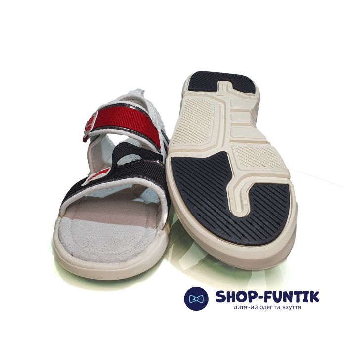 Босоножки Jong Golf белые с цветными вставками L0096