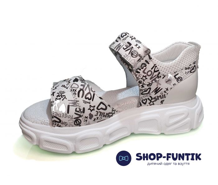 Босоножки Panda белые с принтом 003 624