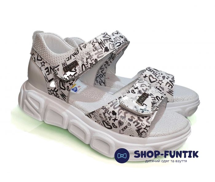 Босоножки Panda белые с принтом 003 624