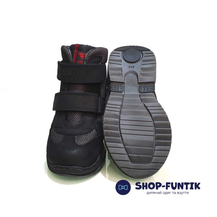 Ботинки Tiflani черные с серыми вставками 18B