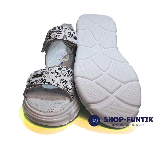 Босоножки Panda белые с принтом 003 624