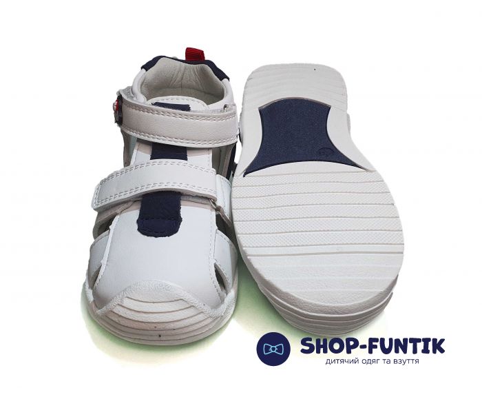 Сандалии Jong.Golf бело-синие закрытые М 203