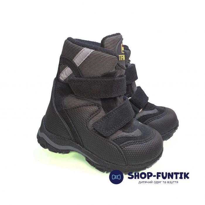 Ботинки Tіflani черно-серые на две липучки 27B40