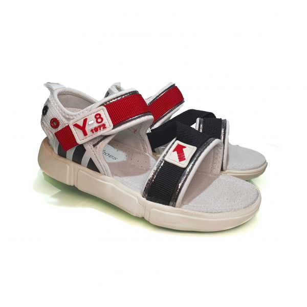 Босоножки Jong Golf белые с цветными вставками L0096