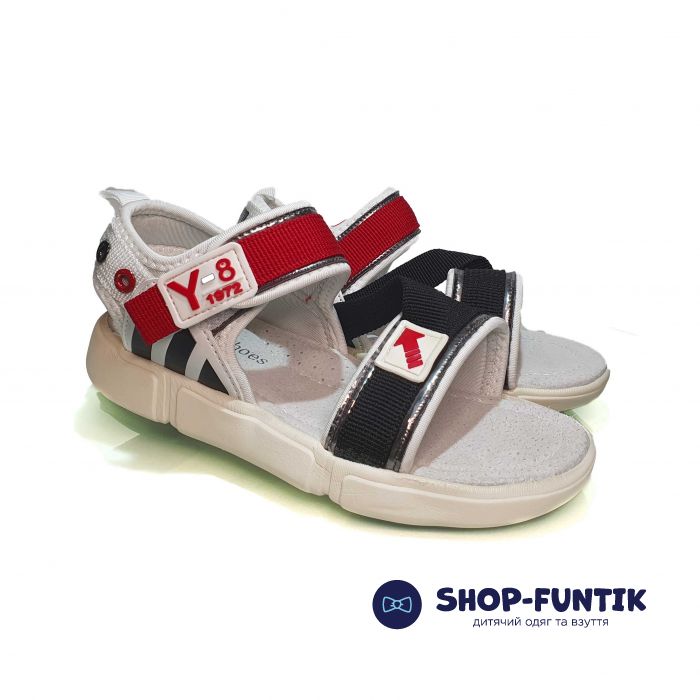 Босоножки Jong Golf белые с цветными вставками L0096