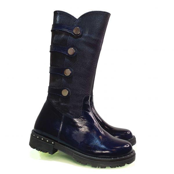 Сапоги Panda синие на молнии 025