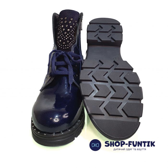 Ботинки Tunel синие лаковые 775.1