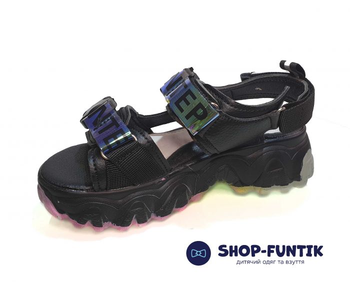 Босоножки Jong.Golf черные на цветной подошве С 202321