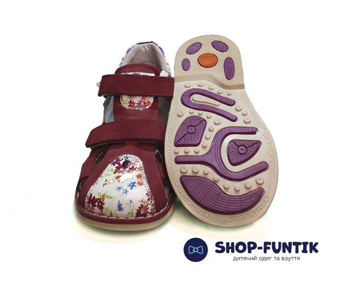 Сандалии Poliipeys бордовые 076