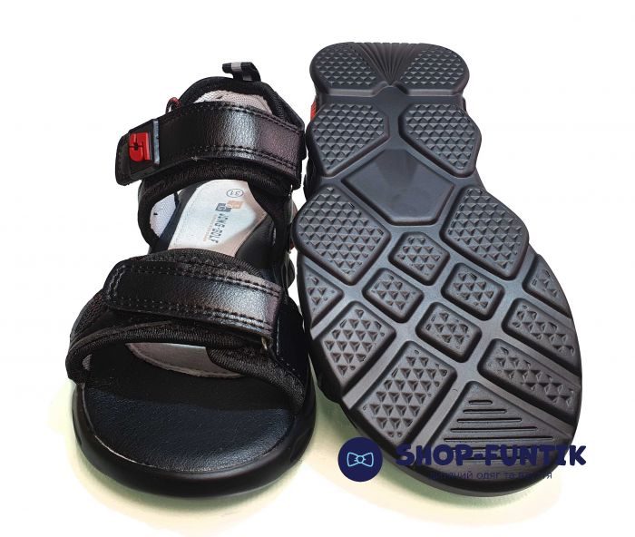 Босоножки Jong.Golf черные с красным декором В 2027