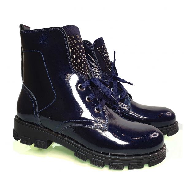Ботинки Tunel синие лаковые 775.1