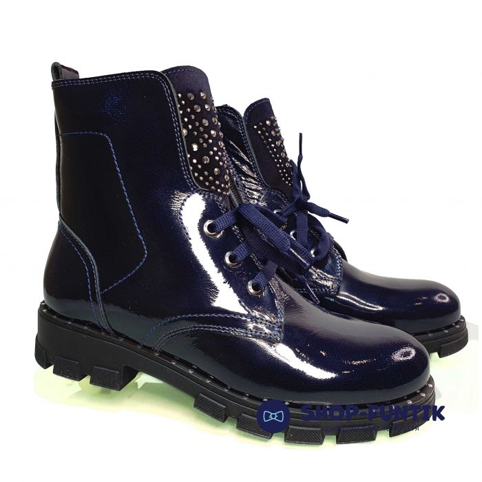 Ботинки Tunel синие лаковые 775.1