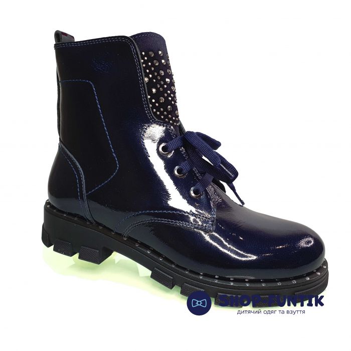 Ботинки Tunel синие лаковые 775.1