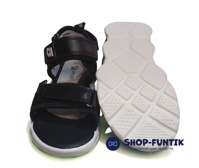 Босоножки Jong.Golf черные с белым декором В 2122