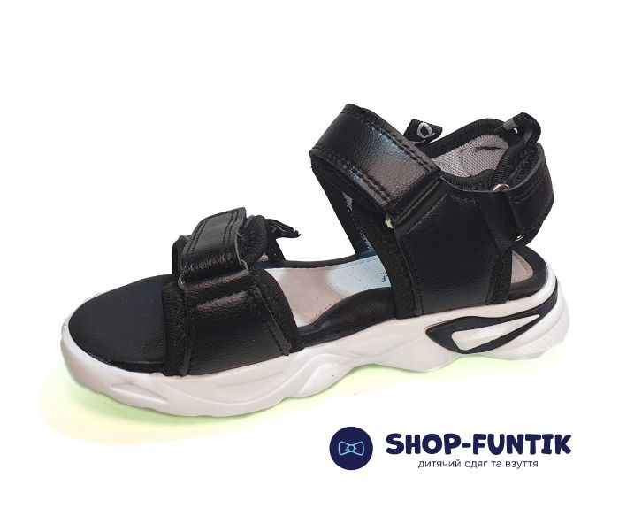 Босоножки Jong.Golf черные с белым декором В 2122